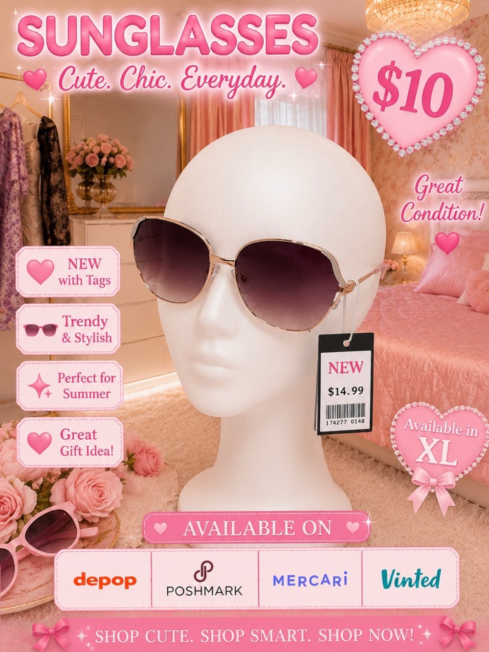 Women’s Gradient Lens Sunglasses - Pink Frames